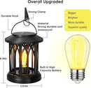 Hanging Solar Lanterns Outdoor Waterproof - 2 Pack Solar Lantern Decorative, Hanging Solar Lights for Outside, Outdoor Solar Powered Lantern with Handle & Clip for Patio Yard Decor by GreenHaven Gardens