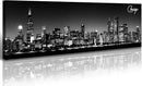 Office Wall Decor Black and White Wall Art Chicago Skyline Pictures for Living Room Modern Large Canvas Print Artwork Stretched and Framed 13.8"X47.3" by CozyNest Decor