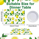 Lemon Placemats Set of 6 Summer Plastic Table Mats Yellow Lemonade Theme Place Mats Washable Vinyl Rustic Holiday Table Decoration for Indoor Outdoor Party Kitchen Dining by CozyNest Decor