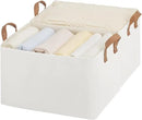 StorageWorks Storage Bins, Fabric Storage Bins for Shelves, Large Storage Baskets with Metal Frame, Closet Baskets and Bins with Handles, Beige, 2-Pack by CozyNest Decor