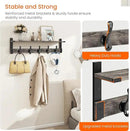 Homode Coat Rack Wall Mount with Shelf, 29 Inch Wood Wall Shelf with Hooks, Entryway Coat Hanger Wall Mount with 5 Hangers for Bathroom, Bedroom, Living Room, Grey by CozyNest Decor