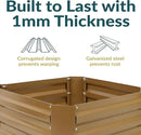 Sunnydaze 11.75" H Raised Metal Garden Bed - Galvanized Raised Garden Bed Outdoor for Vegetables and Flowers - Brown - Square by GreenHaven Gardens