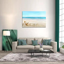 DZL Art S73981 Beach Picture Decor Ocean Painting Canvas Wall Art Prints of Starfish and Seashell on Sandy Seaside Ready to Hang for Living Room Bedroom Office Wall Decor Home Decoration by CozyNest Decor