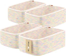 Small Storage Baskets for Organizing | Closet Organizer Bins | Shelf Toy Basket | Woven Rope Baskets | Cube Decorative Box | Shallow Basket | 11.5x7.5x4.7” | 4 Packs Rainbow by TinyTreasures Baby Boutique