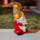 Outdoor Garden Gnomes Statue, Bee Flower Gnome Sculpture, with Solar LED Lights for Yard, Patio, Lawn Ornaments for Garden, Patio Gnome Gifts for Mom by GreenHaven Gardens