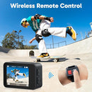 AKASO V50X Native 4K30fps WiFi Action Camera with EIS Touch Screen 4X Zoom 131 feet Waterproof Camera Support External Mic Remote Control (with Floating Hand Grip and Carry Bag) by TinyTreasures Baby Boutique