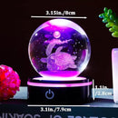YWHL 3D Sea Turtle Crystal Ball Figurine with LED Base Laser Sea Turtle Gifts for Women Men on Christmas Birthday Decorative Turtle Ball Sea Turtle Glass Globe Night Light for Home Decor (80mm) by GreenHaven Gardens