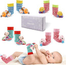 BLOOBLOOMAX Sock rattles for Babies 0-24 Months Baby Animal Foot Finder Educational Toys by TinyTreasures Baby Boutique