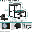 Step Stool for Adults,Holds up to 500Lb,3 in1 Heavy Duty Sturdy Two Step Stool for Kichen/Bathroom/High beds, Wooden&Metal Frame, Non-Slip Pads by TinyTreasures Baby Boutique