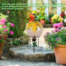 10" Diameter Solar Gazing Ball and 8.5" Metal Stand Indoor Outdoor Yard Art Ornament Coloful Spot Glass Globe Sphere Solar Gazing Balls for Garden,Lawn,Porch,Patio Birthday Gifts for Women,Mom by CozyNest Decor