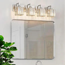Modern Bathroom Vanity Light 4-Lights Brushed Nickel Vanity Light Crystal Wall Light Bathroom Light Fixtures by CozyNest Decor
