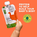 Serenity Kids 6+ Month Baby Food Puree Pouches with Ethically Sourced Meat & Organic Veggies - 3.5 Oz BPA-Free Pouch - Free Range Turkey, Rosemary, Carrot, Zucchini - 6-Pack Turkey Infant Food by TinyTreasures Baby Boutique