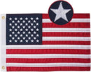AZCOVER American Flag 16x24 Inch Boat Flag for Outside Made in USA Heavy Duty Nylon American Flags for Outdoor with Embroidered Stars Sewn Stripes and Brass Grommets All Weather Lasting United States by GreenHaven Gardens