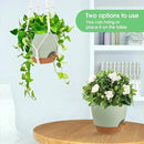 Hanging Planters for Indoor Outdoor Plants, 2 Pack Self Watering Hanging Pot with Drainage Holes, Removable Tray & 2 Kinds of Plant Hangers, 8'' Hanging Flower Pots for Home Garden Decor, Green by CozyNest Decor