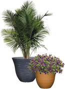 Classic Home and Garden Honeysuckle Resin Flower Pot Planter, Bamboo Brown, 13" by GreenHaven Gardens