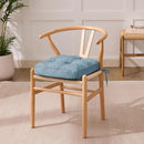 Chair Cushions for Dining Chairs, Dining Chair Cushions, Tufted Indoor Chair Pads with Ties & Non Slip Backing, Seat Cushions for Kitchen Chairs 16.5” x 16.5” x 3.5”, Set of 6, Light Blue by GreenHaven Gardens