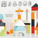Le Toy Van - Educational Wooden Building Blocks 60 Piece Set Toy | Montessori Style Shape & Colour Development Toy - Suitable for 12 Months + (PL135) by TinyTreasures Baby Boutique