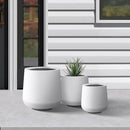 Kante 15.3"+11.6"+8.2" Dia Round Concrete Planter, Large Outdoor Indoor Planter Pots Containers with Drainage Holes and Rubber Plug for Home Garden Patio, Pure White by GreenHaven Gardens
