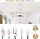 Modern Elegant 8 Lights K9 Crystal Glass Chandelier Pendant Ceiling Lighting European Style for Dining Living Room Bedroom Transparent, 8 E12 Bulbs Required by CozyNest Decor