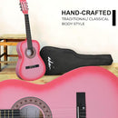 ADM Beginner Acoustic Classical Guitar 36 Inch Nylon Strings Wooden Guitar Bundle Kit for Kid Boy Girl Student Youth Guitarra Online Lessons with Gig Bag, Strap, Tuner, Strings, Picks, Pink by TinyTreasures Baby Boutique