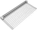 Surpahs Over Sink Foldable Multipurpose Roll-Up Dish Drying Rack, Silicone Wrapped Stainless Steel, Warm Gray, 20.5" x 15.5" by CozyNest Decor