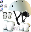 Adjustable Kids Bike Helmet with Knee & Elbow Pads Set, Color Gradient Design for Boys and Girls Aged 3-14+, for Skateboarding, Scooter, Roller & Inline Skating, Longboard by TinyTreasures Baby Boutique