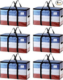 TAILI Extra Large Moving Bags, 6 Pack Clear Heavy Duty Totes For Storage with Visible Window, Wrap Around Handles, Storage Bags for Space Saving, Alternative to Moving Boxes by TinyTreasures Baby Boutique