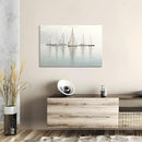 Nautical Sailing Picture Wall Art - Coastal Sailboat Canvas Ocean Ship Prints Sea Level Boat Painting Artwork for Living Room Home Office by CozyNest Decor