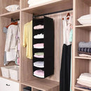 MAX Houser 6 Tier Shelf Hanging Closet Organizer, Closet Hanging Shelf with 2 Sturdy Hooks for Storage, 2 Pack, Foldable (Black) by CozyNest Decor