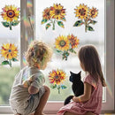 12pcs Window Decals for Bird Strikes, Anti Collision Window Clings, Rainbow Reflection Window Sticker, Sunflower Style Sun Catcher Stickers for Glass Windows by CozyNest Decor
