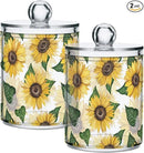 Sunflower 2PC Airtight Transparent Plastic Storage Jar, Food Storage Container Glass, Can Store Candy, Salt, Coffee Beans, With lid, Easy To Use by CozyNest Decor