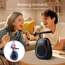 Karaoke Machine for Kids Adults Portable Bluetooth Speaker with 2 Wireless Microphones LED Lights Artistic Design 8-Hour Battery Support Family&Party Choice Fun for All Ages Gifts by TinyTreasures Baby Boutique