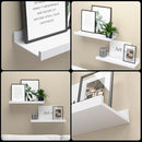 Floating Shelves Wall Mounted Set of 2, Modern White Shelves for Bedroom, Nursery Shelves with Lip, Display Picture Ledge Shelf for Wall Decor Living Room Bathroom Kitchen - White by TinyTreasures Baby Boutique