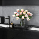 Light Pink Artificial Tulips, 2 Bundles 14Pcs, Fake Tulips Artificial Flowers, 2 x 2.4 Inch Large Flower Head Big Tulip, Easter Valentine's Day Mother's Day Home Decoration Flowers by CozyNest Decor