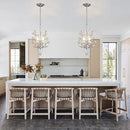 Ganeed 3-Light Branch Crystal Chandelier, Small Flush Mount Vintage Pendant Hanging Lighting, K9 Crystal Farmhouse Ceiling Light for Dining Room Bedroom Living Room Kitchen Hallway, Chrome Silvery by CozyNest Decor