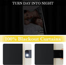NICETOWN 100% Blackout Curtains 72 inch Long, Grommet Travel Blackout Curtains Thermal Window Treatments Lightweight Easy to Install for Baby/Kids Room, Jet Black, W52 x L72, 2 Panels by TinyTreasures Baby Boutique