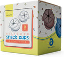 Silicone No Spill Snack Cups for Toddlers – Portable Baby Snack Cup Containers with Dustproof Lid – Dishwasher-Friendly Toddler Spill Proof Cups Without BPA, Lead, or Phthalates – Pink and Lilac by TinyTreasures Baby Boutique