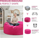3FT Bean Bag Chair, Comfy Bean Bag Chairs with Memory Foam Filled, Fluffy Beanbag Sofa with Dutch Velvet Cover, Round BeanBag Chairs for Living Room, Playroom - Pink by TinyTreasures Baby Boutique