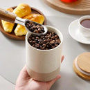 vancasso Sabine Small Ceramic Canister with Airtight Wood Lid - 18 oz Kitchen Storage for Coffee, Sugar, Tea & Spices - Compact Countertop Jar by CozyNest Decor
