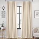 ANRODUO Back Tab Blackout Curtains for Bedroom Living Room, Rod Pocket Pinch Pleated Thermal Insulated Room Darkening Curtains 96 Inches Long 2 Panels, Cream Beige, 42 x 96 Inch by TinyTreasures Baby Boutique