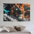 Lion Tapestry Lion Tapestries Christian Fabric Wall Hanging Aesthetic Space Indoor Outdoor Wall Art Tablecloth Bedspread for Bedroom Dormitory Living Room Home Decor 40"x60" by CozyNest Decor