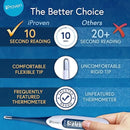 iProven Adult Digital Oral and Rectal Thermometer, Measures in 10 Seconds, with Flexible Tip, Fever Alarm, Thermometer for Kids and Babies (10 Packs) by TinyTreasures Baby Boutique