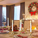 JOSU LED Window Candles, Christmas Flameless Window Candle Lights with Timer Battery Operated, 4 3D Wick Light Candle+4 Removable Gold Candleholders+Remote, for Decor &Festival Celebration by GreenHaven Gardens
