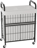 Laundry Hamper 2 Section, 110L Rolling Laundry Sorter Basket with Wheels, 2 Compartment Clothes Organizer Cart, Pull-Out Removable Bags for Laundry Room, Bathroom, Bedroom, White by CozyNest Decor