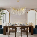Modern Crystal Gold Chandelier, 36" Large Rectangular Oval Tree Branch Crystal Chandeliers for Dining Room,16-Light Flush Mount K9 Crystal Chandeliers, for Kitchen Island,Dining Room by CozyNest Decor