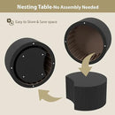 Round Coffee Table Set of 2, Modern Wooden Nesting Coffee Tables for Living Room, No Assembly Required Circle Side Table Set Accent Furniture for Bedroom, Balcony,Office, Black by CozyNest Decor