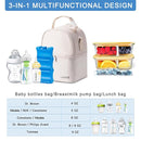 Breastmilk Cooler Bag with Ice Pack Fits 6 Baby Bottles up to 9 Ounce, Breast Milk Pump Cooler Bag with Shoulder Strap for Nursing Mom Daycare, Work, Travel- Cream by TinyTreasures Baby Boutique