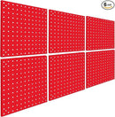 6 Pack Steel Peg Board,Universal 1/8 and 1/4 Pegboard Accessories,Ideal for Garage Tool Storage, Office Organization, Craft Room, Kitchen etc. (Red, 6-12X12) by GreenHaven Gardens