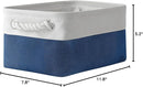 TheWarmHome Storage Bins for Shelves - 12x8x5.2 inch 1 Pack Baskets for Gifts Empty, Fabric Storage Cubes for Closet Organizing Dog Gift Cloth Toy (White & Jean Blue) by TinyTreasures Baby Boutique