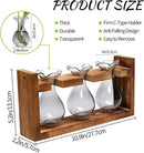 Plant Propagation Station Plant Terrarium Unique Birthday Gifts for Women Plant Lovers Home Office Decor Planter with Wooden Stand - 3 Bulb Glass Vase by GreenHaven Gardens